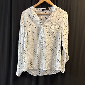 The limited wms sz S Polka Dot Women's long sleeve satin blouse